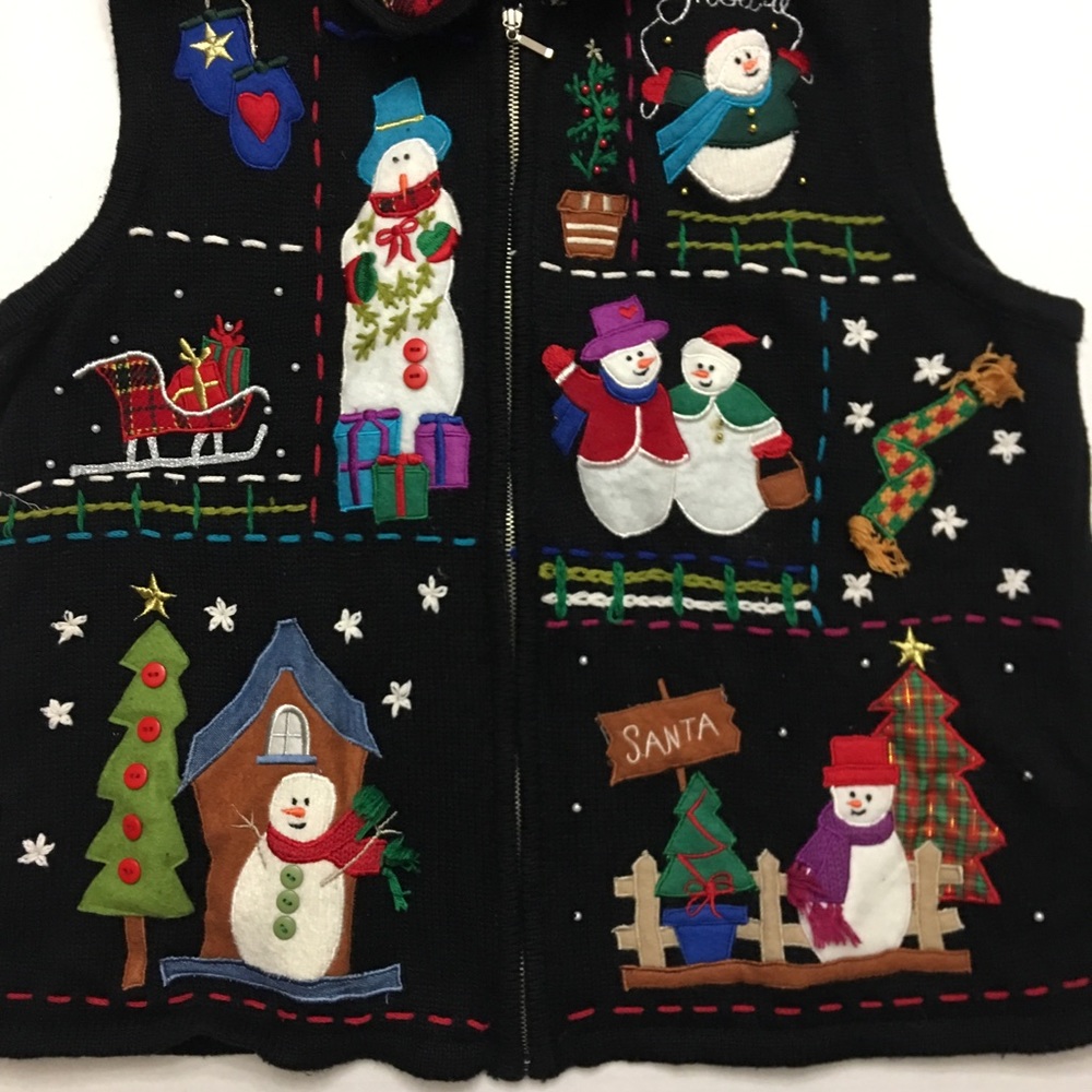 Designer Originals Studio Joy Black Snowman Vest - Picture 5 of 8